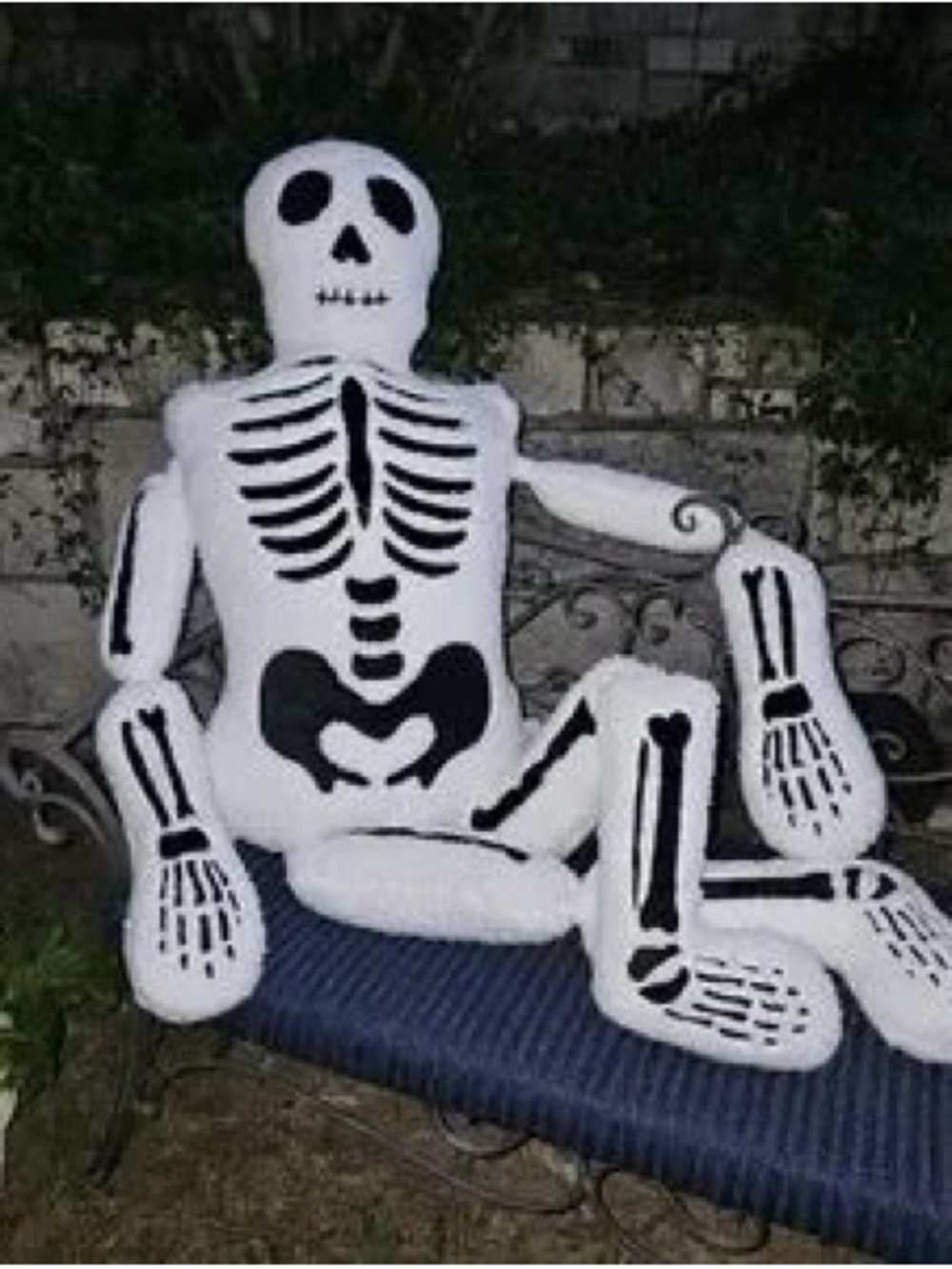 White and Black Skeleton Art Print - Decorative Halloween Illustration